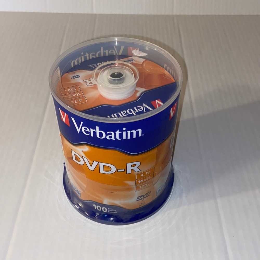 Verbatim New 100 Pack DVD-R Discs